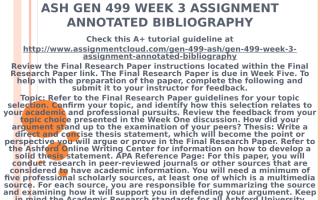 Ash GEN 499 Week 3 Assignment Annotated  .ppt