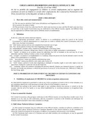 Abstract of CHILD LABOUR PROHIBITION AND REGULATION ACT 1986.doc