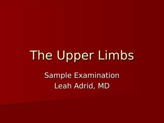 The Upper Limbs samplex.ppt